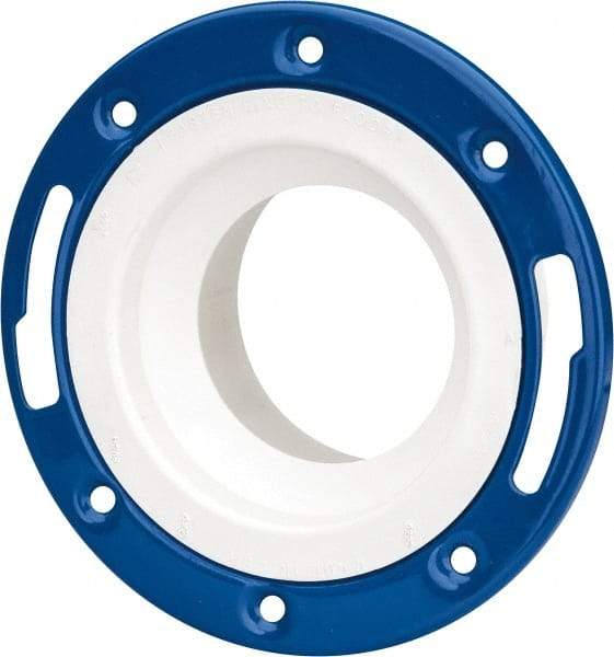 B&K Mueller - 4 x 3" Pipe, 7" OD, PVC Adjustable Closet Flange - 40° Max Working Temp, Hub End Connections - Industrial Tool & Supply