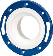B&K Mueller - 4 x 3" Pipe, 7" OD, PVC Adjustable Closet Flange - 40° Max Working Temp, Hub End Connections - Industrial Tool & Supply