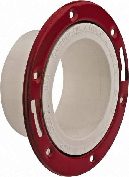 B&K Mueller - 4" Pipe, 7" OD, PVC Adjustable Closet Flange - 40° Max Working Temp, Spig End Connections - Industrial Tool & Supply