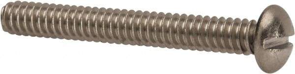 Value Collection - #10-24 UNC, 1-1/2" Length Under Head Slotted Drive Machine Screw - Round Head, Grade 316 Stainless Steel, Uncoated, Without Washer - Industrial Tool & Supply