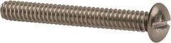 Value Collection - #10-24 UNC, 1-1/2" Length Under Head Slotted Drive Machine Screw - Round Head, Grade 316 Stainless Steel, Uncoated, Without Washer - Industrial Tool & Supply