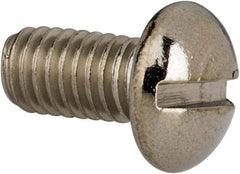 Value Collection - #10-32 UNF, 3/8" Length Under Head Slotted Drive Machine Screw - Round Head, Grade 316 Stainless Steel, Uncoated, Without Washer - Industrial Tool & Supply