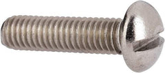 Value Collection - #10-32 UNF, 3/4" Length Under Head Slotted Drive Machine Screw - Round Head, Grade 316 Stainless Steel, Uncoated, Without Washer - Industrial Tool & Supply