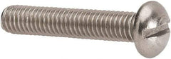 Value Collection - #10-32 UNF, 1" Length Under Head Slotted Drive Machine Screw - Round Head, Grade 316 Stainless Steel, Uncoated, Without Washer - Industrial Tool & Supply