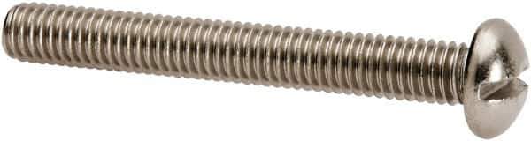 Value Collection - #10-32 UNF, 1-1/2" Length Under Head Slotted Drive Machine Screw - Round Head, Grade 316 Stainless Steel, Uncoated, Without Washer - Industrial Tool & Supply