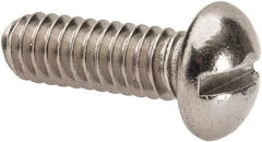 Value Collection - 1/4-20 UNC, 3/4" Length Under Head Slotted Drive Machine Screw - Round Head, Grade 316 Stainless Steel, Uncoated, Without Washer - Industrial Tool & Supply