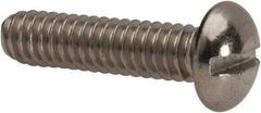 Value Collection - 1/4-20 UNC, 1" Length Under Head Slotted Drive Machine Screw - Round Head, Grade 316 Stainless Steel, Uncoated, Without Washer - Industrial Tool & Supply