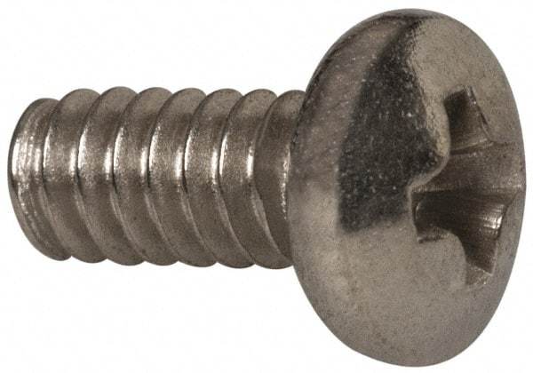 Value Collection - #4-40 UNC, 1/4" Length Under Head Phillips Drive Machine Screw - Pan Head, Grade 316 Stainless Steel, Uncoated, Without Washer - Industrial Tool & Supply