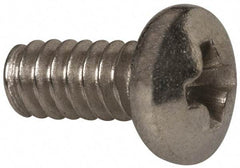 Value Collection - #4-40 UNC, 1/4" Length Under Head Phillips Drive Machine Screw - Pan Head, Grade 316 Stainless Steel, Uncoated, Without Washer - Industrial Tool & Supply