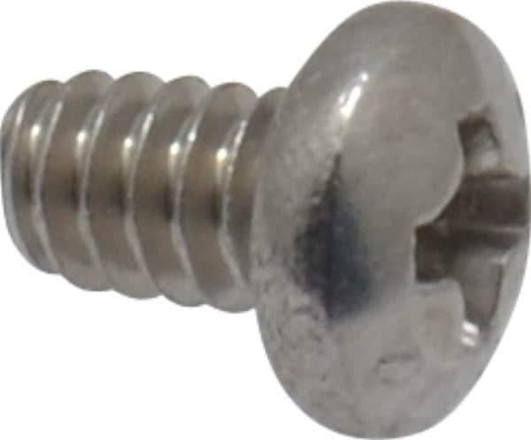 Value Collection - #4-40 UNC, 3/8" Length Under Head Phillips Drive Machine Screw - Pan Head, Grade 316 Stainless Steel, Uncoated, Without Washer - Industrial Tool & Supply