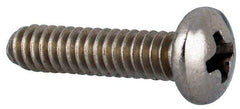 Value Collection - #4-40 UNC, 1/2" Length Under Head Phillips Drive Machine Screw - Pan Head, Grade 316 Stainless Steel, Uncoated, Without Washer - Industrial Tool & Supply