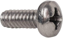 Value Collection - #6-32 UNC, 3/8" Length Under Head Phillips Drive Machine Screw - Pan Head, Grade 316 Stainless Steel, Uncoated, Without Washer - Industrial Tool & Supply