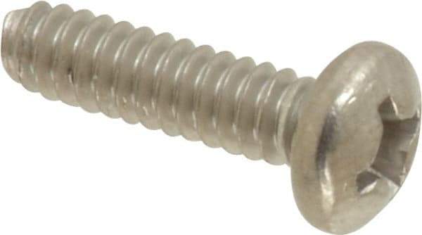 Value Collection - #6-32 UNC, 1/2" Length Under Head Phillips Drive Machine Screw - Pan Head, Grade 316 Stainless Steel, Uncoated, Without Washer - Industrial Tool & Supply
