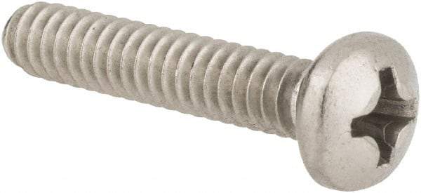 Value Collection - #6-32 UNC, 3/4" Length Under Head Phillips Drive Machine Screw - Pan Head, Grade 316 Stainless Steel, Uncoated, Without Washer - Industrial Tool & Supply