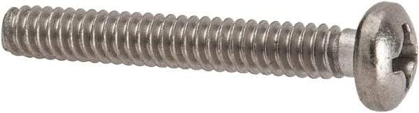 Value Collection - #6-32 UNC, 1" Length Under Head Phillips Drive Machine Screw - Pan Head, Grade 316 Stainless Steel, Uncoated, Without Washer - Industrial Tool & Supply