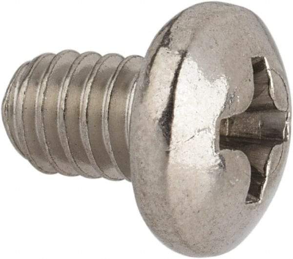 Value Collection - #8-32 UNC, 1/4" Length Under Head Phillips Drive Machine Screw - Pan Head, Grade 316 Stainless Steel, Uncoated, Without Washer - Industrial Tool & Supply