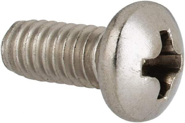 Value Collection - #8-32 UNC, 3/8" Length Under Head Phillips Drive Machine Screw - Pan Head, Grade 316 Stainless Steel, Uncoated, Without Washer - Industrial Tool & Supply
