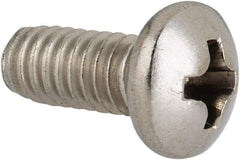 Value Collection - #8-32 UNC, 3/8" Length Under Head Phillips Drive Machine Screw - Pan Head, Grade 316 Stainless Steel, Uncoated, Without Washer - Industrial Tool & Supply
