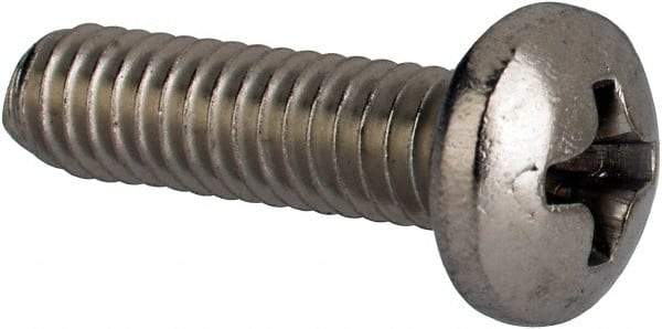 Value Collection - #8-32 UNC, 5/8" Length Under Head Phillips Drive Machine Screw - Pan Head, Grade 316 Stainless Steel, Uncoated, Without Washer - Industrial Tool & Supply