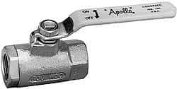 Apollo - 4" Pipe, Standard Port, Bronze Standard Ball Valve - 2 Piece, Inline - One Way Flow, FNPT x FNPT Ends, Lever Handle, 600 WOG - Industrial Tool & Supply