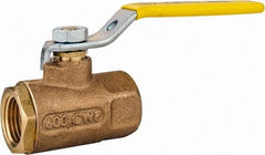 Apollo - 1/2" Pipe, Standard Port, Bronze Standard Ball Valve - 2 Piece, Inline - One Way Flow, FNPT x FNPT Ends, Lever Handle, 600 WOG, 125 WSP - Industrial Tool & Supply