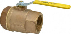 Apollo - 2-1/2" Pipe, Standard Port, Bronze Standard Ball Valve - 2 Piece, Inline - One Way Flow, FNPT x FNPT Ends, Lever Handle, 600 WOG, 125 WSP - Industrial Tool & Supply