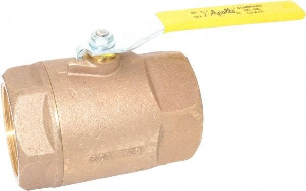 Apollo - 3" Pipe, Standard Port, Bronze Standard Ball Valve - 2 Piece, Inline - One Way Flow, FNPT x FNPT Ends, Lever Handle, 600 WOG, 125 WSP - Industrial Tool & Supply