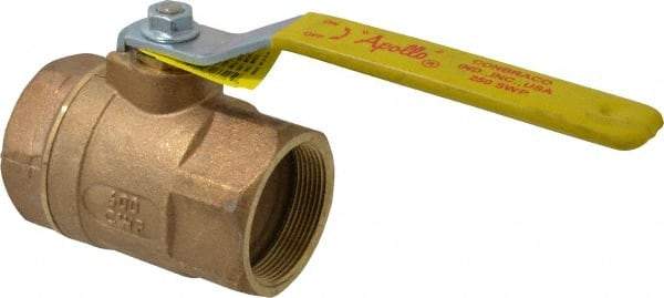 Apollo - 2" Pipe, Standard Port, Bronze Steam Service Ball Valve - 2 Piece, Inline - One Way Flow, FNPT x FNPT Ends, Lever Handle, 600 WOG, 250 WSP - Industrial Tool & Supply