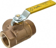 Apollo - 1-1/4" Pipe, Large Port, Bronze Standard Ball Valve - Three Way, FNPT x FNPT x FNPT Ends, Lever Handle, 400 WOG - Industrial Tool & Supply