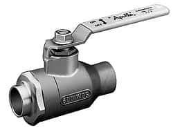 Apollo - 3" Pipe, Standard Port, Bronze Standard Ball Valve - 2 Piece, Inline - One Way Flow, Soldered x Soldered Ends, Lever Handle, 600 WOG, 125 WSP - Industrial Tool & Supply