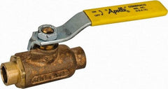 Apollo - 3/8" Pipe, Standard Port, Bronze Standard Ball Valve - 2 Piece, Inline - One Way Flow, Soldered x Soldered Ends, Lever Handle, 600 WOG, 125 WSP - Industrial Tool & Supply