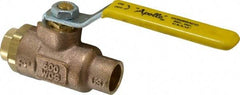 Apollo - 1/2" Pipe, Standard Port, Bronze Standard Ball Valve - 2 Piece, Inline - One Way Flow, Soldered x Soldered Ends, Lever Handle, 600 WOG, 125 WSP - Industrial Tool & Supply
