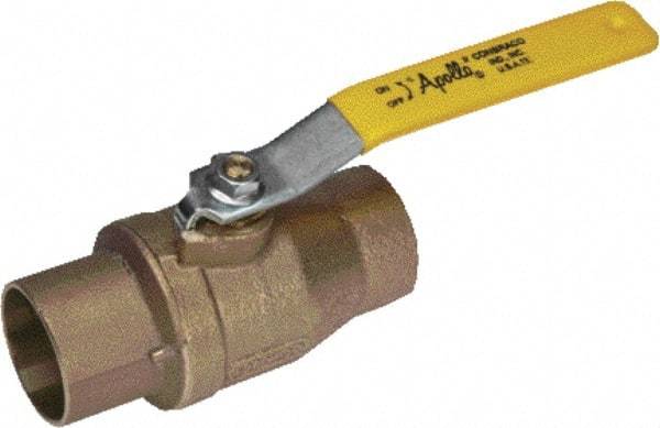 Apollo - 2" Pipe, Standard Port, Bronze Standard Ball Valve - 2 Piece, Inline - One Way Flow, Soldered x Soldered Ends, Lever Handle, 600 WOG, 125 WSP - Industrial Tool & Supply