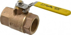 Apollo - 1-1/2" Pipe, Bronze Standard Ball Valve - 2 Piece, Inline - One Way Flow, FNPT x FNPT Ends, Locking Lever Handle, 600 WOG - Industrial Tool & Supply