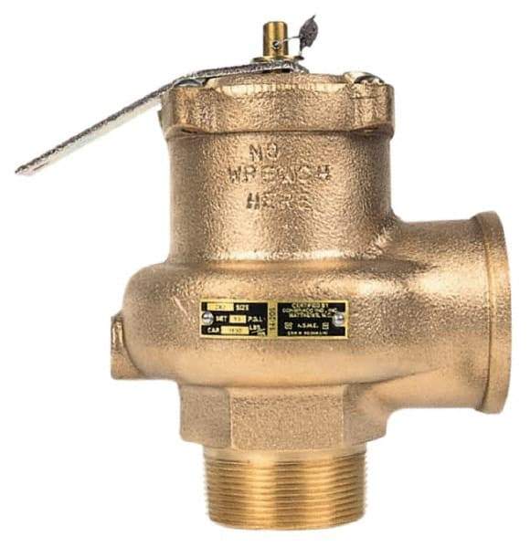Conbraco - 2-1/2" Inlet, 2-1/2" Outlet, High Capacity Steam Relief Valve - 15 Max psi, Bronze, 4,676 Lb per Hour - Industrial Tool & Supply