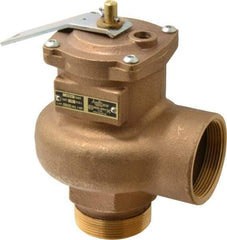 Conbraco - 2" Inlet, 2" Outlet, High Capacity Steam Relief Valve - 15 Max psi, Bronze, 3,150 Lb per Hour - Industrial Tool & Supply