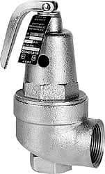 Conbraco - 1" Inlet, 1-1/4" Outlet, ASME Section IV Safety Relief Valve - 15 Max psi, Bronze, 1,027,000 BTUs - Industrial Tool & Supply