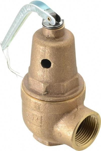 Conbraco - 3/4" Inlet, 1" Outlet, ASME Section IV Safety Relief Valve - 30 Max psi, Bronze, 970,000 BTUs - Industrial Tool & Supply
