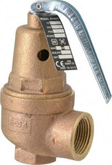 Conbraco - 3/4" Inlet, 1" Outlet, ASME Section IV Safety Relief Valve - 50 Max psi, Bronze, 1,418,000 BTUs - Industrial Tool & Supply