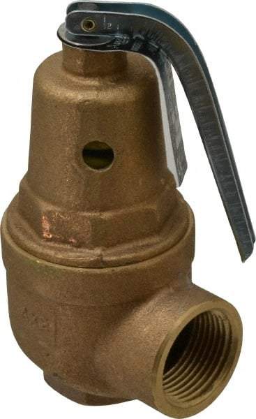 Conbraco - 3/4" Inlet, 1" Outlet, ASME Section IV Safety Relief Valve - 100 Max psi, Bronze, 2,536,000 BTUs - Industrial Tool & Supply