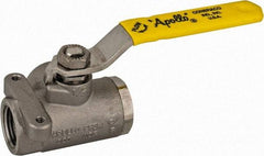 Apollo - 1/2" Pipe, Stainless Steel Standard Ball Valve - Three Way, FNPT x FNPT x FNPT Ends, Lever Handle, 800 WOG - Industrial Tool & Supply