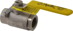 Apollo - 3/4" Pipe, Stainless Steel Standard Ball Valve - Three Way, FNPT x FNPT x FNPT Ends, Lever Handle, 800 WOG - Industrial Tool & Supply