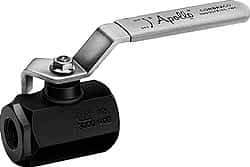Apollo - 2" Pipe, Standard Port, Carbon Steel Standard Ball Valve - 2 Piece, Inline - One Way Flow, FNPT x FNPT Ends, Lever Handle, 3,000 WOG - Industrial Tool & Supply