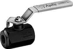 Apollo - 1-1/2" Pipe, Full Port, Carbon Steel Standard Ball Valve - 2 Piece, Inline - One Way Flow, FNPT x FNPT Ends, Lever Handle, 3,000 WOG - Industrial Tool & Supply