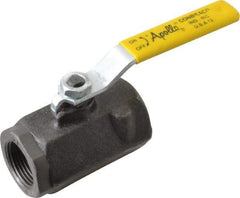 Apollo - 1" Pipe, Standard Port, Carbon Steel Standard Ball Valve - 2 Piece, Inline - One Way Flow, FNPT x FNPT Ends, Lever Handle, 2,000 WOG, 150 WSP - Industrial Tool & Supply