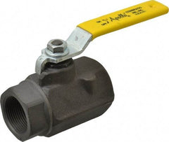 Apollo - 1-1/4" Pipe, Standard Port, Carbon Steel Standard Ball Valve - 2 Piece, Inline - One Way Flow, FNPT x FNPT Ends, Lever Handle, 1,500 WOG, 150 WSP - Industrial Tool & Supply