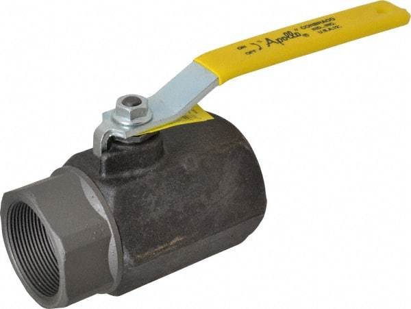 Apollo - 2" Pipe, Standard Port, Carbon Steel Standard Ball Valve - 2 Piece, Inline - One Way Flow, FNPT x FNPT Ends, Lever Handle, 1,500 WOG, 150 WSP - Industrial Tool & Supply