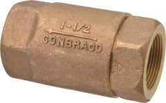 Conbraco - 1-1/2" Bronze Check Valve - Inline, FNPT x FNPT - Industrial Tool & Supply