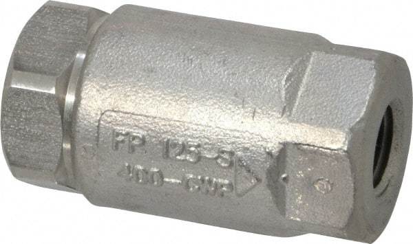 Conbraco - 1/4" Stainless Steel Check Valve - Inline, FNPT x FNPT - Industrial Tool & Supply