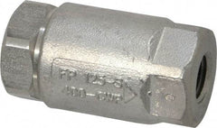 Conbraco - 1/4" Stainless Steel Check Valve - Inline, FNPT x FNPT - Industrial Tool & Supply